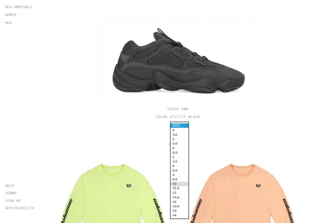 yeezy supply size